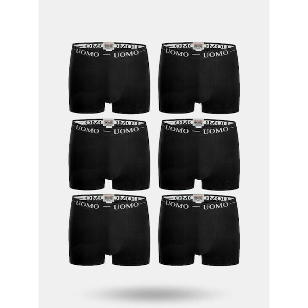 UOMO BOXER 6 PACK ΜΑΥΡΟ