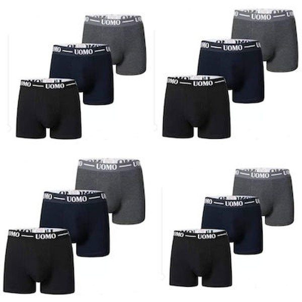 uomo boxer 12pack μαυρο μπλε γκρι multipa…