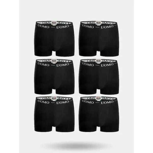 uomo boxer 6 pack μαυρο