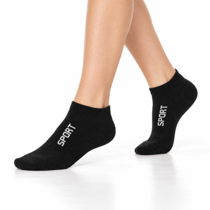JOKERS Unisex Πετσετέ Σοσόνια Μαύρα 1-Pack – γυναικεία πόδια σε πλαϊνό βηματισμό