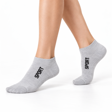 JOKERS Unisex Πετσετέ Σοσόνια Γκρι 1-Pack – γυναικεία πόδια σε πλαϊνό βηματισμό