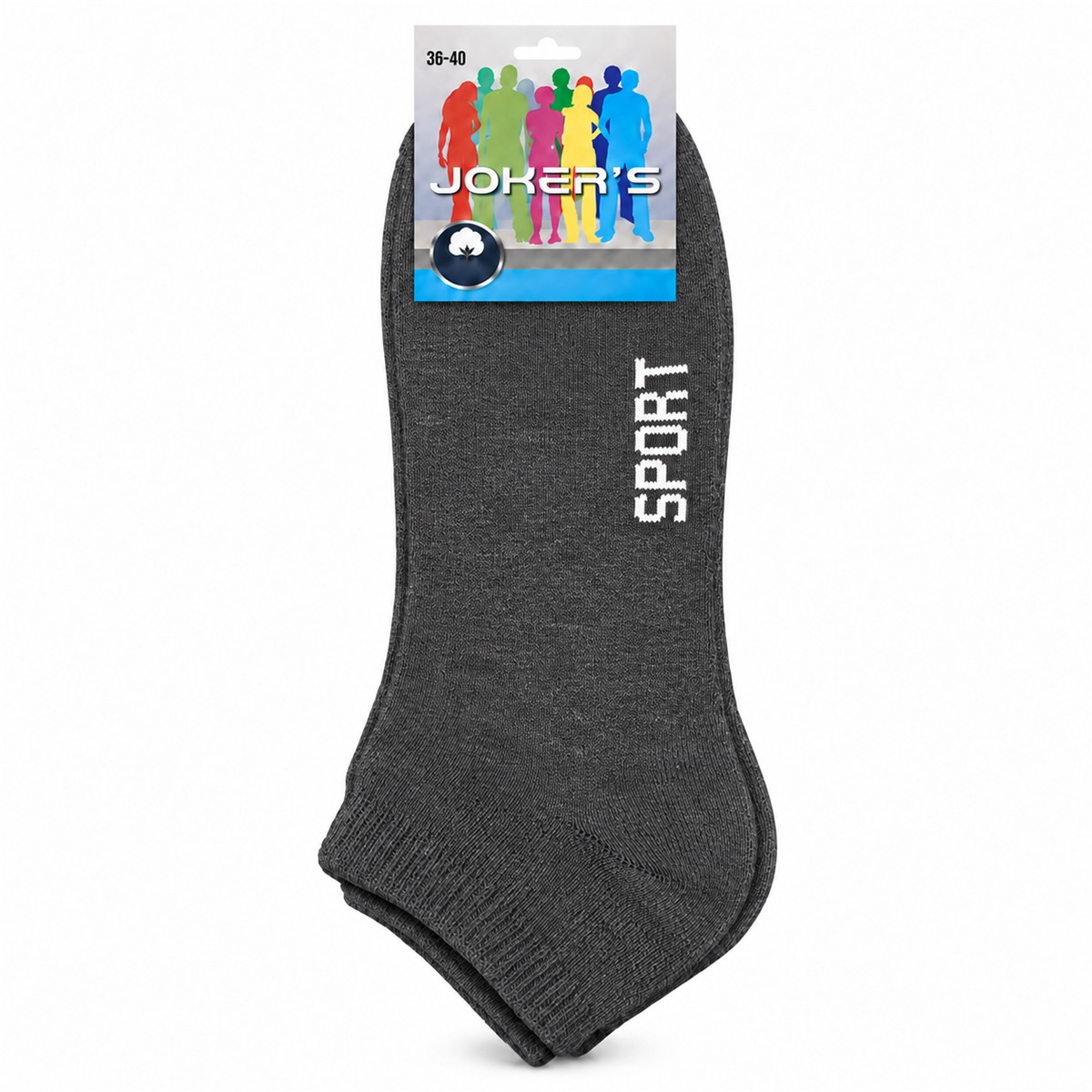 JOKERS ανθρακί unisex πετσετέ σοσόνια 1-pack 36–40