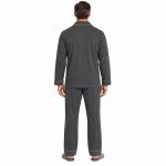 Ανδρική πιτζάμα 3164 με κουμπιά και fleece εσωτερικά – γκρι σκούρο – πίσω