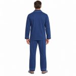 Ανδρική πιτζάμα 3164 με κουμπιά και fleece εσωτερικά – μπλε σκούρο – πίσω