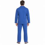 Ανδρική πιτζάμα 3164 με κουμπιά και fleece εσωτερικά – μπλε ραφ – πίσω