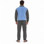 Ανδρική πιτζάμα fleece YL200 γκρι σιέλ με φερμουάρ – πίσω