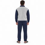 Ανδρική πιτζάμα fleece YL200 μπλε σκούρο γκρι με φερμουάρ – πίσω