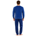 Ανδρική βελούδινη πιτζάμα D-6412 μπλε με απαλό fleece εσωτερικά – πίσω όψη