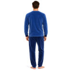 Ανδρική βελούδινη πιτζάμα D-6412 ρουά με απαλό fleece εσωτερικά – πίσω όψη