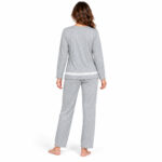 Γυναικεία ζεστή πιτζάμα 9106 γκρι με fleece εσωτερικά – πίσω όψη