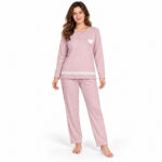 Γυναικεία ζεστή πιτζάμα 9106 σάπιο μήλο με fleece εσωτερικά – μπροστινή όψη