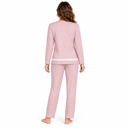 Γυναικεία ζεστή πιτζάμα 9106 σάπιο μήλο με fleece εσωτερικά – πίσω όψη