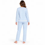 Γυναικεία ζεστή πιτζάμα 9106 σιέλ με fleece εσωτερικά – πίσω όψη