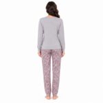 Γυναικεία ζεστή πιτζάμα 9107 γκρι με fleece εσωτερικά – πίσω όψη