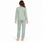 Γυναικεία ζεστή πιτζάμα 9122 απαλό βεραμάν με fleece εσωτερικά – πίσω όψη