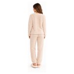 Γυναικεία fleece πιτζάμα Q2613 μπεζ – πίσω όψη