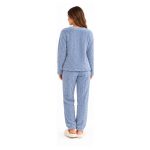 Γυναικεία fleece πιτζάμα Q2613 μπλε ραφ – πίσω όψη